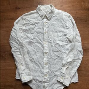 Abercrombie & Fitch White Linen Button-Down Shirt